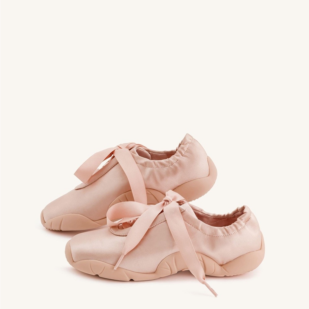 JW PEI Blush Pink Satin Ribbon Sneakers